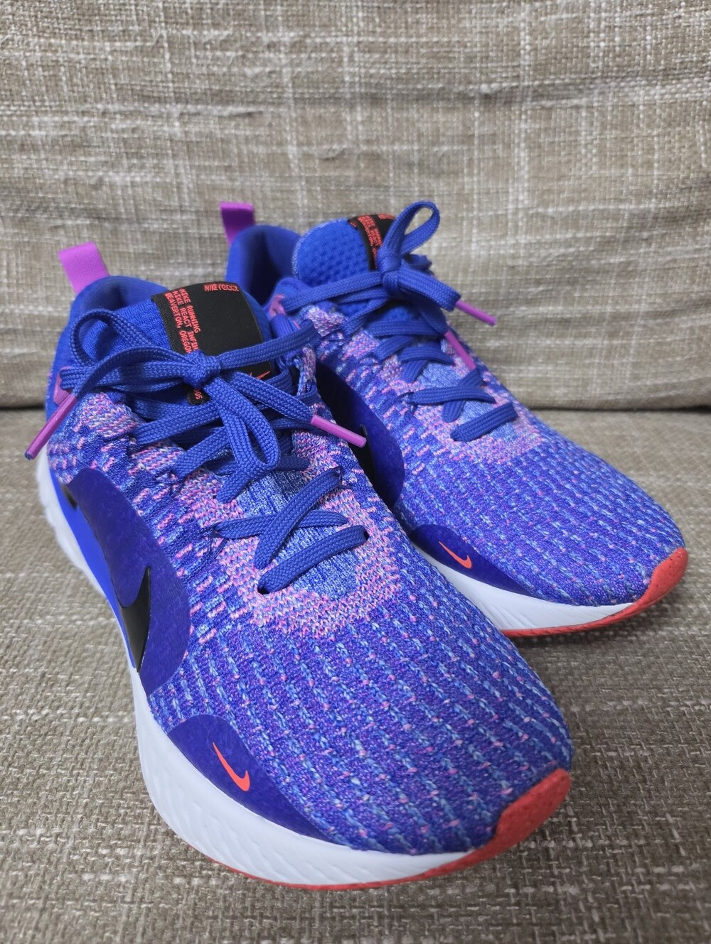 Nike Women's React Infinity Run Flyknit 3 Racer Blue Crimson - Size 7.5